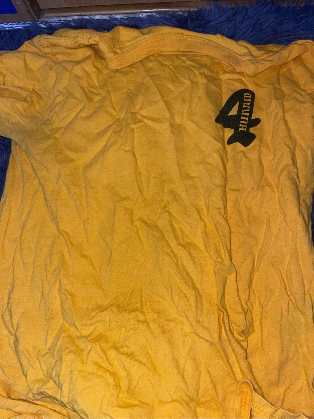 Yellow Short Sleeve Tee with Small Black Logo